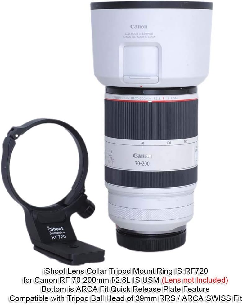 iShoot Metal Lens Collar Tripod Mount Ring Compatible with Canon RF 70-200mm f/2.8L IS USM E (III) - Image 3