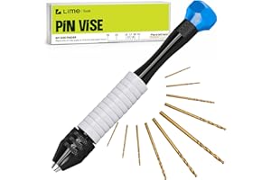Pin Vise Hand Drill for Jewelry Making - Craft911 Manual Craft Drill Sharp HSS Micro Mini Twist Drill Bits Set, Small Hand Dr