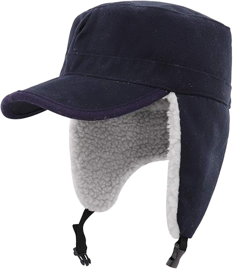 Gisdanchz Cappello Aviatore Pelliccia Cappello Uomo Con Visiera Cappello Lana Uomo Trapper Cappello Uomo Invernali Aviatore Pelliccia Lana Cappellino Colbacco Donna Accessori Sci Blu Navy Amazon It Sport E Tempo Libero