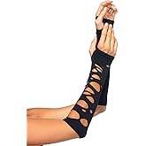 Leg Avenue Womens Distressed Glove Arm Warmers Costume Accessory, Black Distressed, O/S