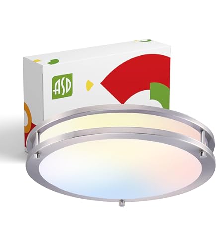 Designers Fountain 14 Inch Flush Mount LED Ceiling Light - Dimmable 1400 Lumens, 3000K/4000K/5000K Selectable, Brushed Nickel