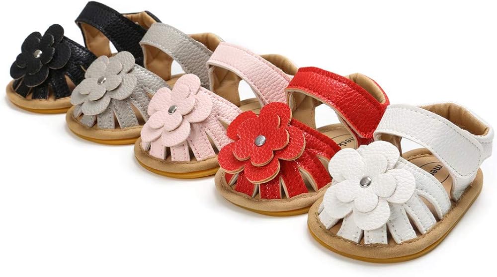  | Miamooi Infant Baby Girls Boys Sandals Summer Bowknot Crib Shoes Toddler Pu Leather Flower Soft Rubber Sole Dress Flats First Walker Shoes | Sandals