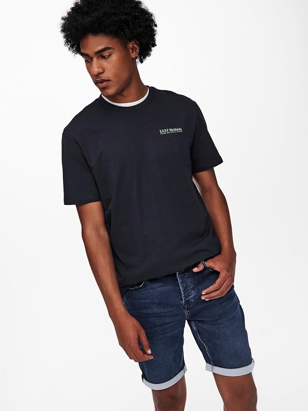 Onsply Reg D Blue Jog PK 8582 Dnm Noos Calções Masculinos, Denim Blue, S