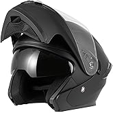CUTEY DOT Certified Modular Full Face Motorcycle Helmet - Flip-Up Design with Dual Visor for Adults Men & Women