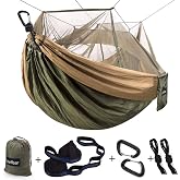 Sunyear Camping Hammock, Portable Single &amp; Double Hammock with Net, 2 Person Hammock Tent with 2 * 10ft Straps, Best for Outdoor Hiking Survival Travel