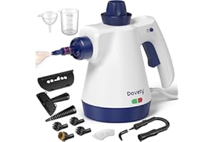 DOVETY Steam Cleaner, Pressurized Handheld Steam Cleaner for Home with 12pcs Accessories & Safety Lock, Multi-Surface & Powerful Home Use Steamer for Cleaning, Car, Bathroom, Shower, Window, Grime, Grease