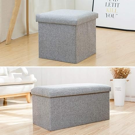 Amazon Co Jp 収納スツール オットマン リネン 持ち手付き 運搬便利 折りたたみ式 収納ボックス ストレージチェア 足置き 椅子 31 31 31 2 座れるおもちゃ箱 のりものごっこができる グレー 乗り物シリーズ 座れるから片付けたあとも楽しい ホーム キッチン