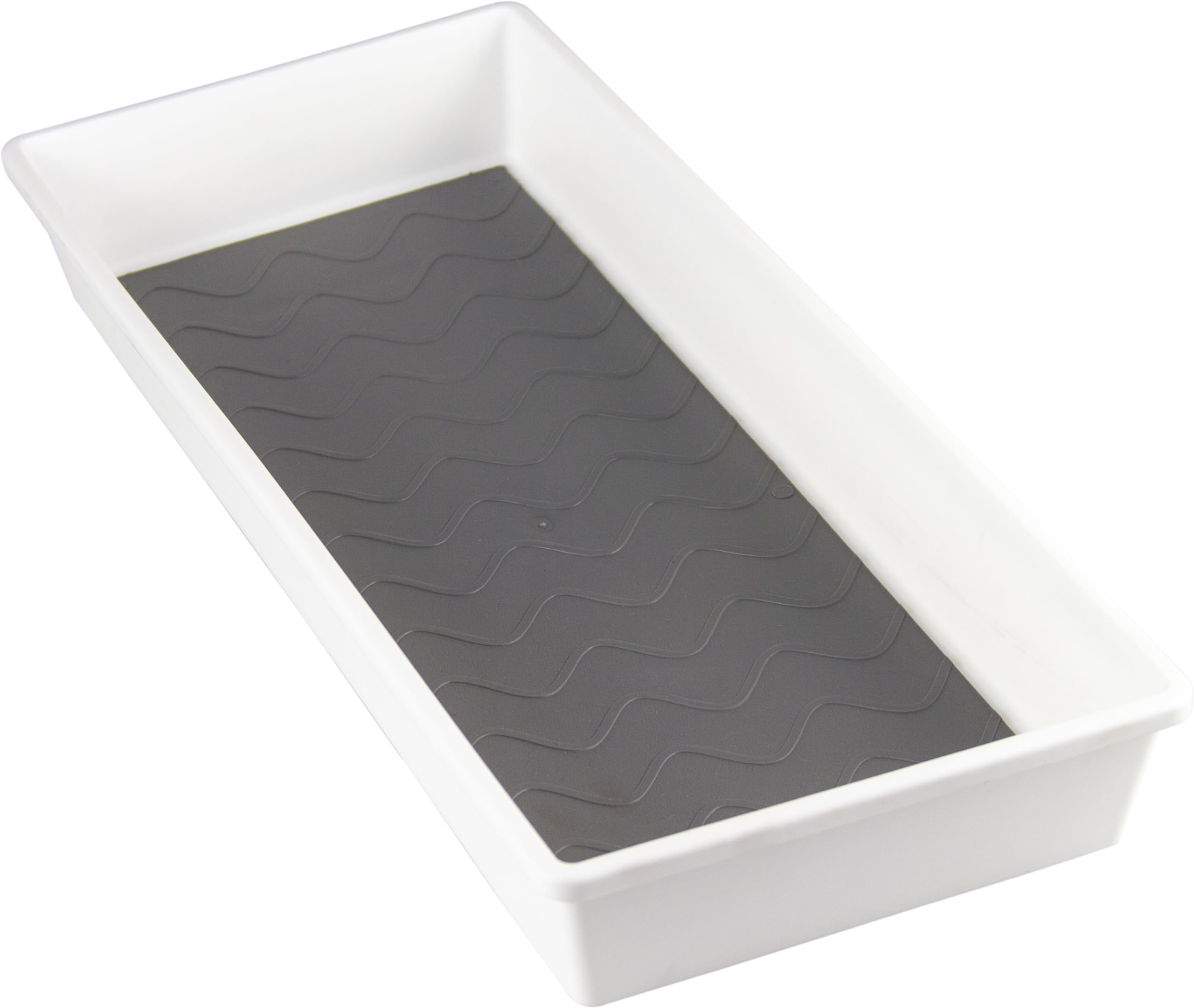 M-Home | Drawer Rack | Bi-Material White Plastic and Grey Silicone | 17.3 x 40.6 x 5.4 cm | Space System | PLS256