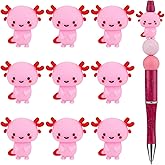 HUAAPLEVLA 10Pcs Silicone Beads for Keychain Making 3D Salamander Animal Focal Beads for Beaded Pens Bracelets Jewelry Making DIY Crafts(Axolotl)