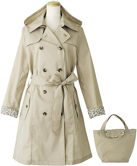 Amazon Co Jp ビコーズ レオパード トレンチコート 全3色 レインコート ベージュ 収納バッグ付き Be 正規代理店品 ホーム キッチン