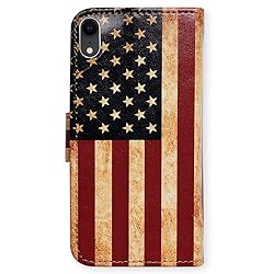Bcov Case for iPhone XR, Retro American Flag