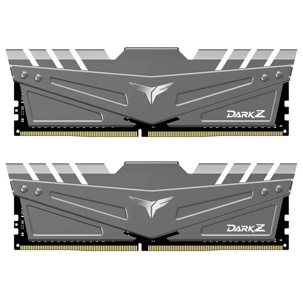 TEAMGROUP T-Force Dark Z 16GB Kit (2x8GB) DDR4 Dram 3200MHz (PC4-25600) CL16 288-Pin Desktop Memory Module Ram (Gray) - TDZGD416G3200HC16CDC01