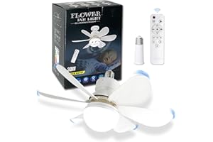AKT LIGHTING 16.5" Ceiling Fan with Light Remote Control, Socket Fan Light Original with Light Replacement for Light Bulb, Ceiling Fan for Bedroom, Kitchen, Kid’s Room, 30W/3000K-6500K AS SEEN ON TV