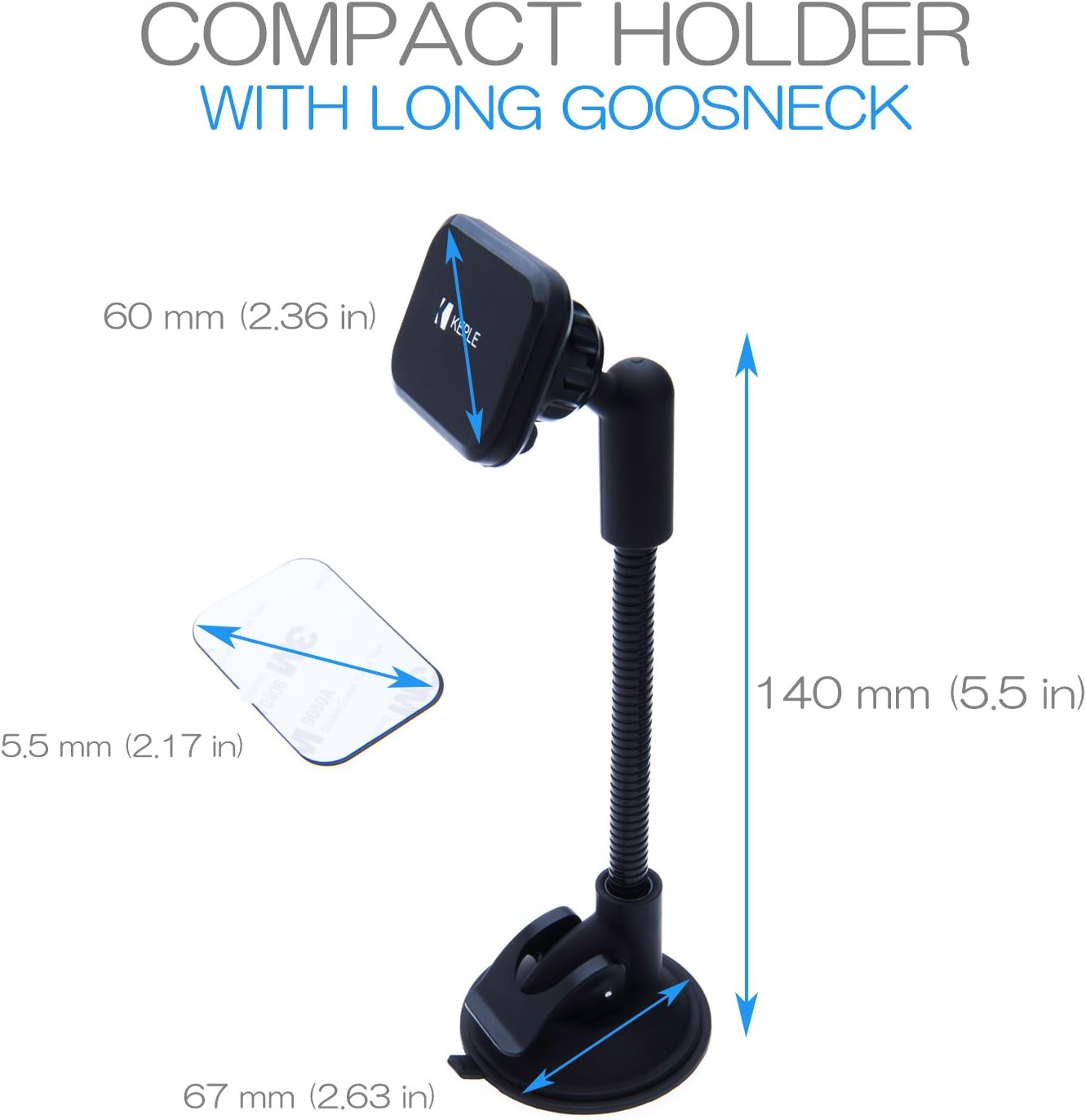Car Phone Holder Compatible with Apple iPhone 5 5s 6 6s 8 Plus, X, XS, XR, 11 / Blackview A7, Pro, BV7000, PRO IP68, BV8000 PRO, BV2000, E7S / BLU Grand M, VIVO 5R / Elephone S8 / Energizer Energy E10 - Image 5