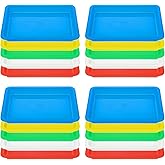 Lemecima 20 Pack Plastic Art Trays, Multicolor, Large, Rectangular, Stackable, Smooth Finish, 13.4 x 10 x 1 inches, Ideal for Painting, Mixing Beads, Crafting, Sorting, Beading, Home Organizing