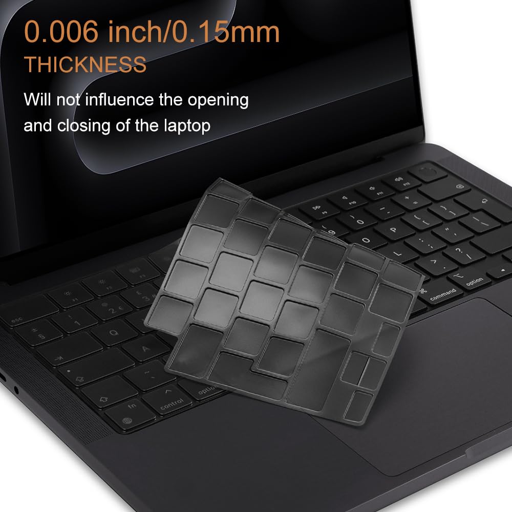 Keyboard Cover for MacBook Pro 14/16 Inch & Air 13.6/15 Inch M4 M3 M2 Pro/Max Chip 2025-2021 Model A3112 A3185 A3403 A3401 A3186 A3240 A3241 Keyboard Protection Accessories
