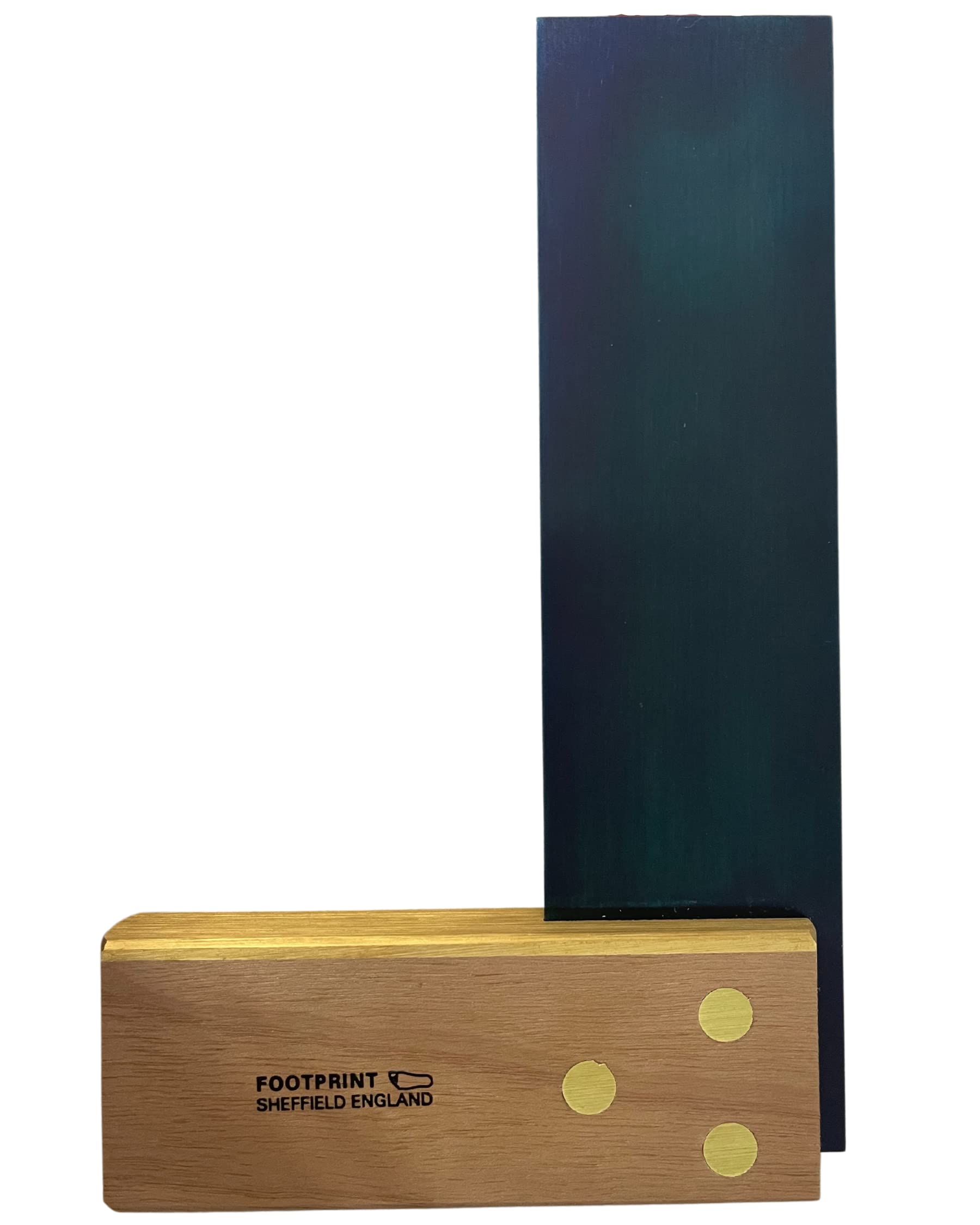 Footprint Tools 6" Walnut Carpenters Square - Anti-Rust Chemically Blued Hardened Steel Blade. Walnut Stock Highly Resistant to Wear and Tear. Mark and Check Right Angles in Woodwork and Carpentry.
