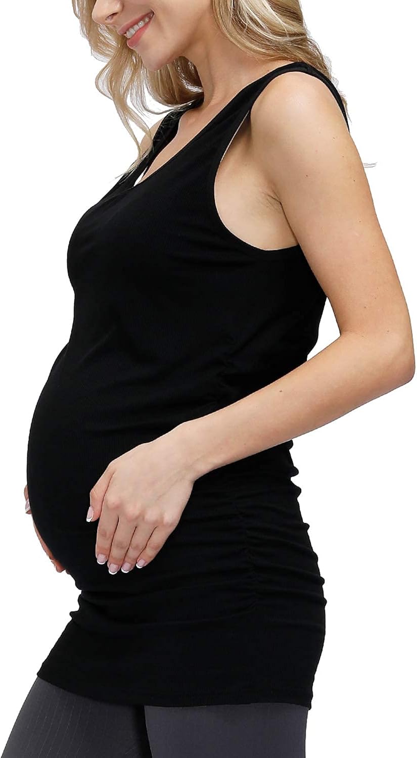 HOFISH Women's Sleeveless Nursing Maternity Tank Top Cami For Easy Breastfeeding Tank Top Tee Shirt Maternity Clothes at  Women’s Clothing store