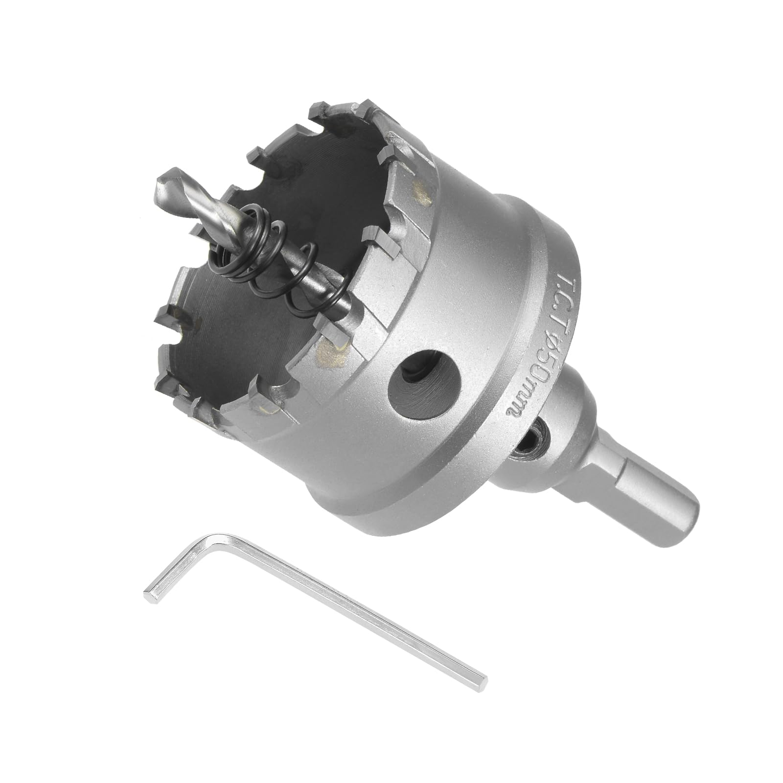 CoCud Hole Saw, 50mm Cutting Diameter, Carbide Tipped Tooth Hole Cutter Drill Bit - (Applications: for Stainless Steel Sheet Metal), 1-Piece