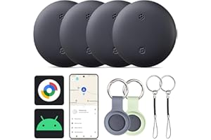 REYKE 2025 Upgraded Android Air Tracker 4 Pack, Bluetooth Tracker Tags for Android Phones, Compatible with Google Find My Device, Item Locator for Luggage, Keys, Backpack