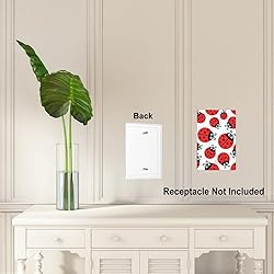 Pznen Light Switch Cover Plate, Ladybug Red Black