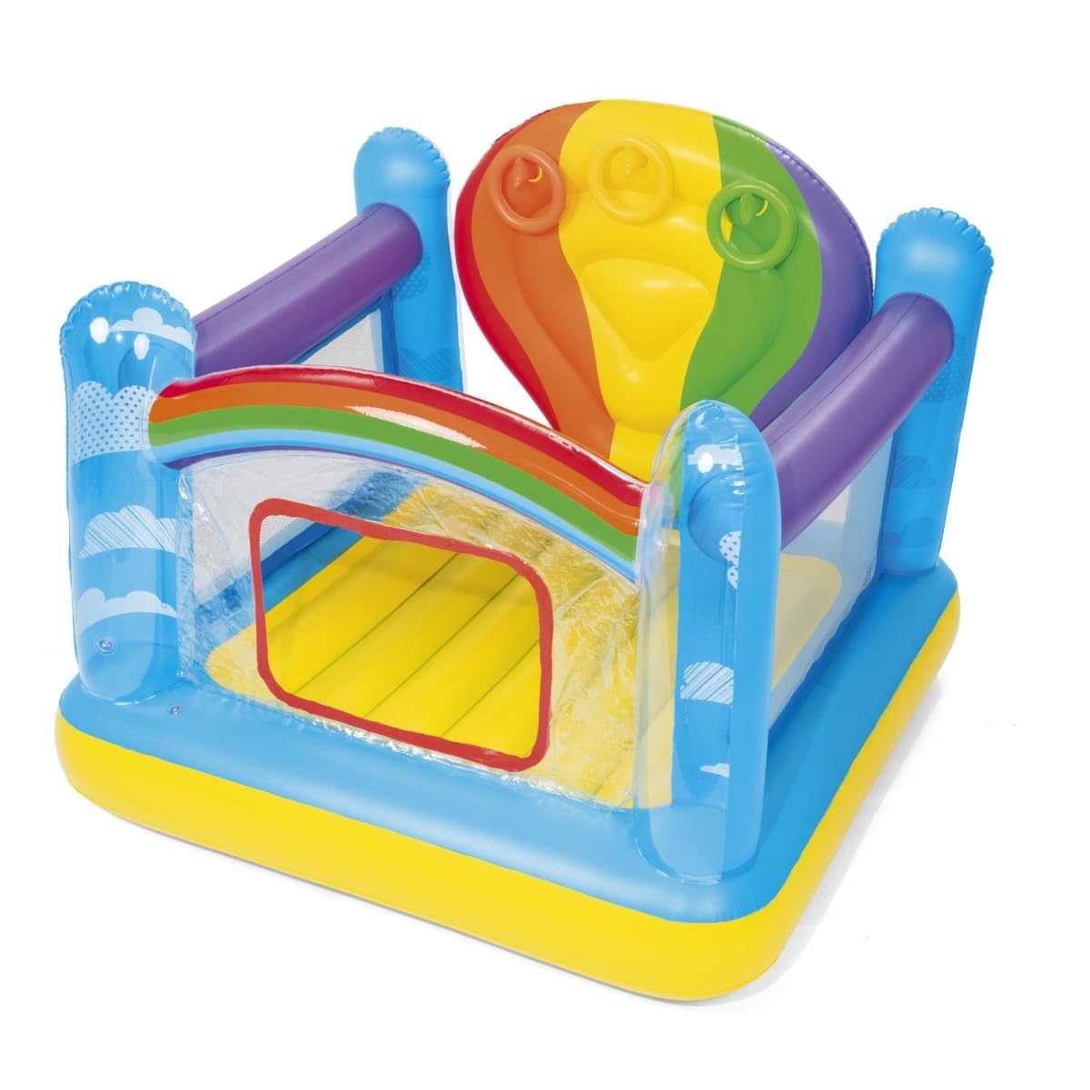 Bestway Kids Hot Air Balloon Bouncer Bouncy Castle with Built-In Trampoline and Toss Game