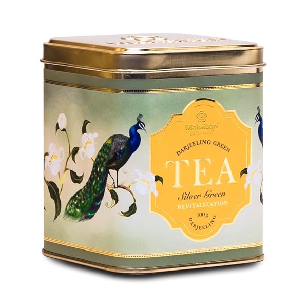 MAKAIBARI TEA TREASURES- DARJEELING SILVER GREEN TIN CADDY PACK OF 100 GRAM