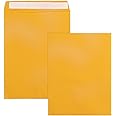 10x13 Catalog Envelopes Self Seal 100 Pack, Goefun 100GSM Paper Yellow Brown Manilla Envelopes with Peel and Seal Flap for Ma