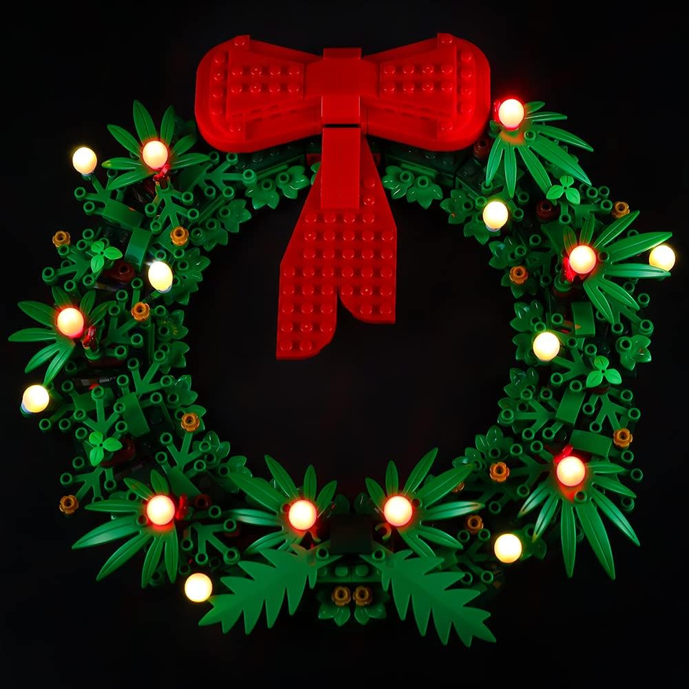 Kyglaring LED Lighting Kit Compatible with Lego Christmas Wreath 40426 Building Blocks, Lighting Accessories for Lego 40426 Model Set (Not Model)