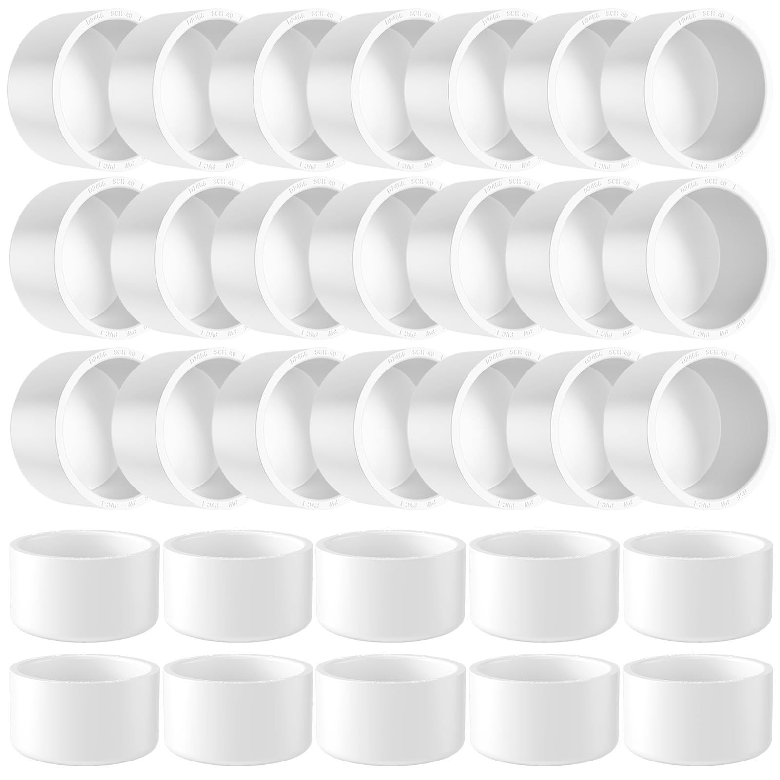 Photo 1 of 1" Pvc  End Cap Fitting, 30PCS SCH40 Furniture Grade PVC Pipe Cap Plug Adapter, White Pipe Slip End Caps Sockets for Built Furniture DIY Garden Shelf