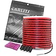 CARLITS 22AWG 100ft Extension Cable Wire Cord 30m Stranded Tinned Copper 22 Gauge 2 Color Red Black Cable Hookup Electrical Wire 12V 24V DC for Led Strips Single Color 3528 5050 2835