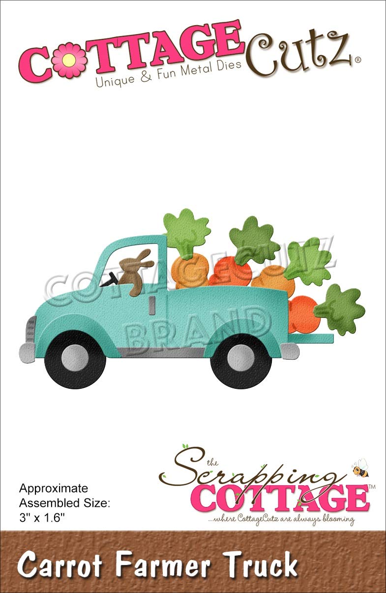 SCRAPPING COTTAGE INC COTTAGECUTZ Dies Farm, Carrot Farmer Truck 3"X1.6", One Size