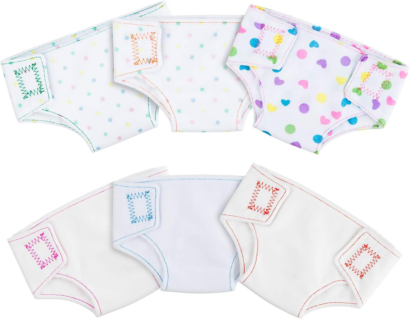 Diealles Shine 6 Pieces Baby Doll Nappies for Dolls, Doll Accessories