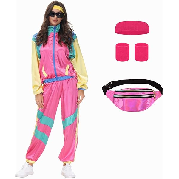 Amazon.com: COREWO Womens 80s Tracksuit Retro Hip Hop Windbreaker