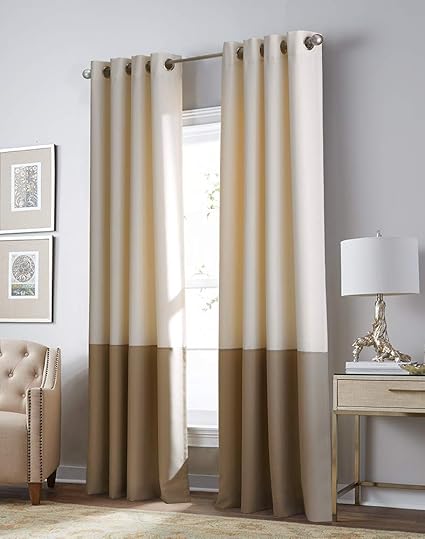Curtainworks Kendall Color Block Grommet Curtain Panel 52 X 108