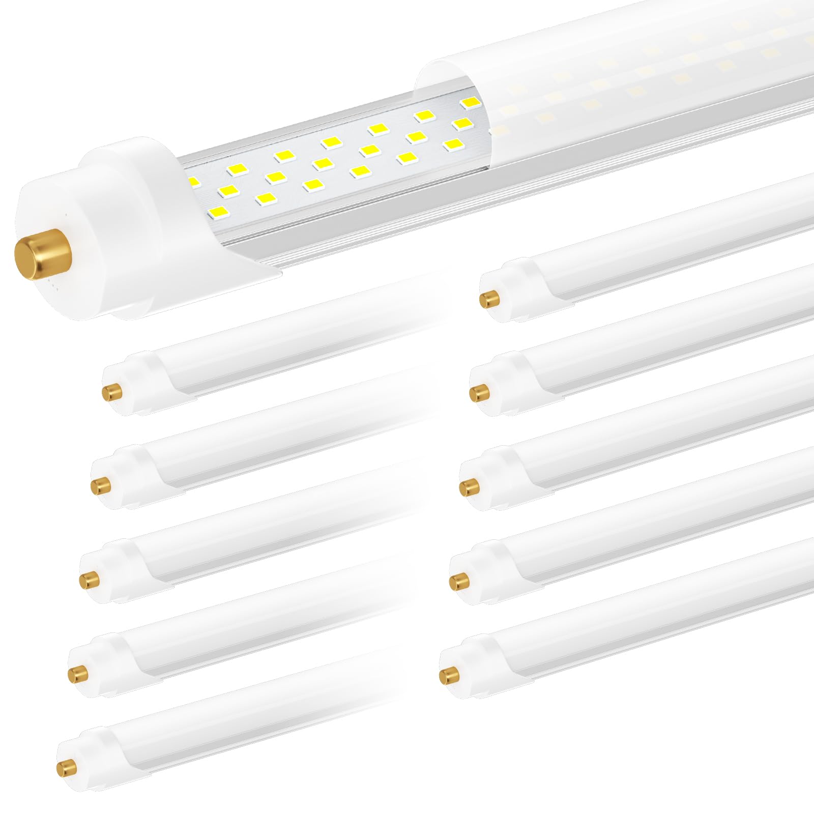 Photo 1 of ONLYLUX 8 Foot Led Lights, T8 8ft Led Bulbs, 72W 9000LM F96t12 Replacement Tubes, Frosted Cover, Fluorescent Light Bulb, 5000K led Shop Light(10 Pack)