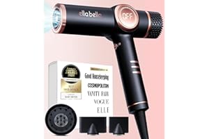 ELLA BELLA® Professional Ionic Hair Dryer with Diffuser • Negative Ion Blow Dryer • Suitable All Hair Types • Intelligent Heat Control & Rapid Drying Speeds • Lightweight Design • Low Noise Technology