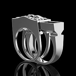 INENIMARTJ Men'S Skull Ring Unique Biker Rider