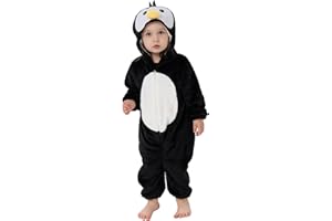LONULAIN Unisex Baby Animal Costume Pajamas, Infant Flannel Hooded Halloween Romper Cosplay Costume/Homewear/Sleepwear