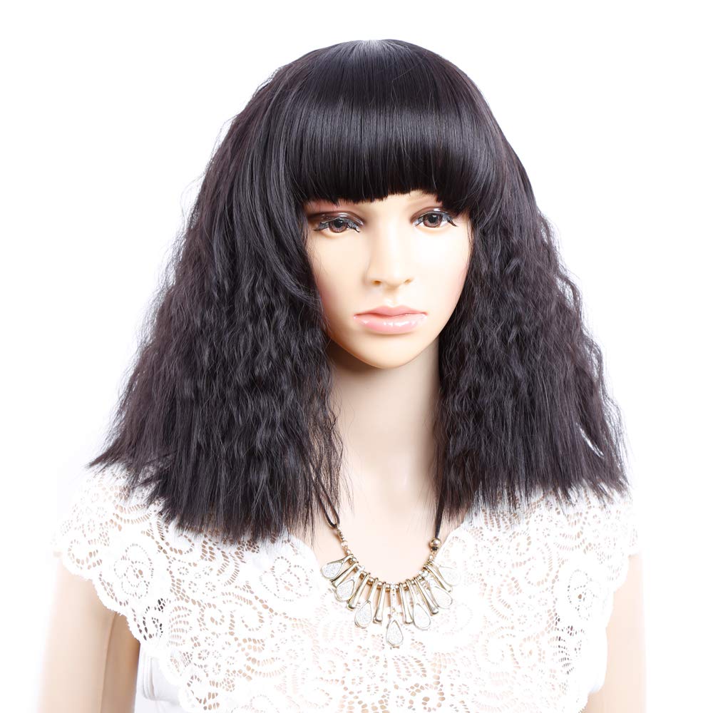 Buy Sheila Beauty Natural Black Short Fluffy Bob Kinky Straight