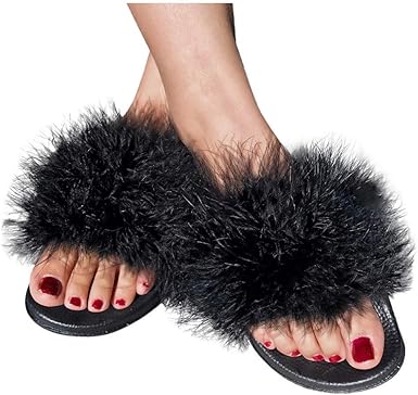 sandals faux fur
