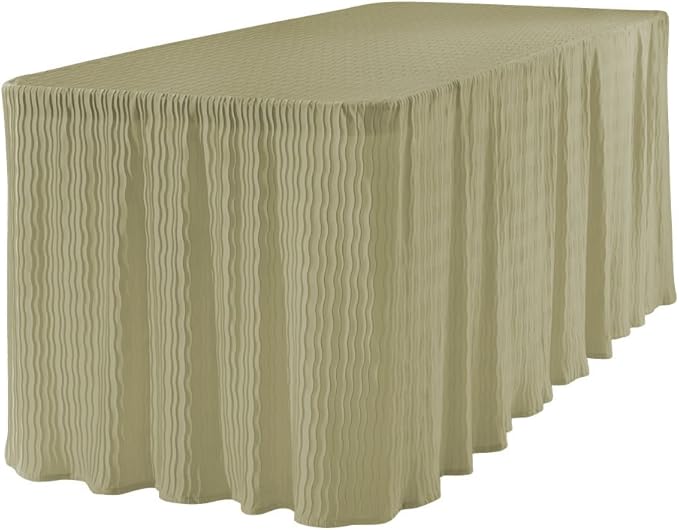 6 Foot Folding Table Cloth Champagne 30x72x29