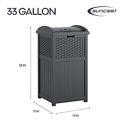 Suncast 33 Gallon Wicker-Style Hideaway Trash Can