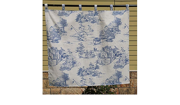 Amazon Com Blue Toile Curtains French Toile Custom Curtains Living Room Curtains Toile De Jouy French Country Home Victorian Curtains Tabtob Tietob Slottop Options Handmade