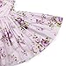 Flofallzique Vintage Purple Flower Girls Dress Princess Dress Costumes Birthday Party Dress for Kids