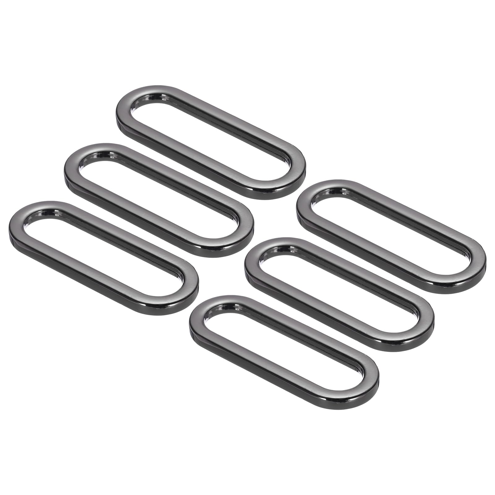 PATIKIL 1.5 Inch Metal Oval Ring Buckle, 6 Pack Adjustable Buckle Loops Non Welded Strap Fastener for Backpack Bag Belt, Black