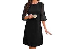 oten Womens Elegant Formal Short Dresses Bell Sleeve A Line Knee Lenght Summer Wedding Guest Dress