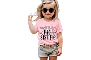 AG AGUU Promoted to Big Sister Shirts for Toddler Baby Girls Announcement T-Shirt Summer Short Sleeve Tees Big Sis Tops