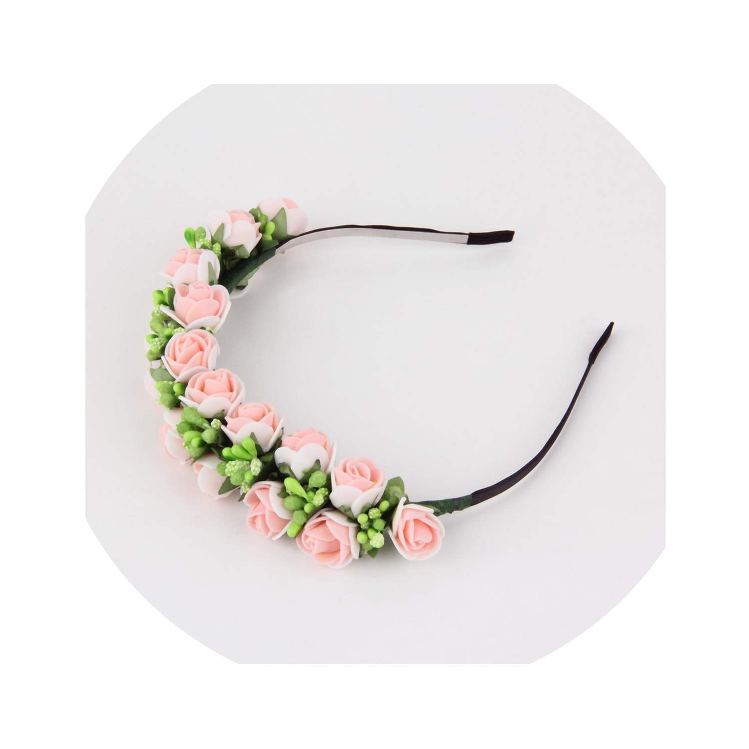 Amazon Com Bohemia Floral Headband Bride Flower Garland Hair Band