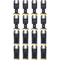 16-Piece Black Carbide Oscillating Tool Saw Blade Set – Quick Install, Fits DEWALT, MAKITA, Milwaukee, Black+Decker & More – Cuts Wood, Metal, PVC, Drywall